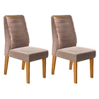 Kit 2 Cadeiras Sala De Jantar Estofada Eloá Veludo Marrom Rat