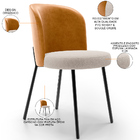 Kit 2 Cadeiras Sala De Jantar Estofada Gavi L02 Couríssimo Wh