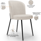 Kit 2 Cadeiras Sala De Jantar Estofada Gavi L02 Linho Cru - L