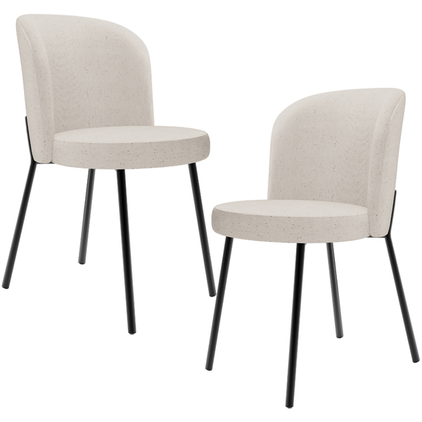 Kit 2 Cadeiras Sala De Jantar Estofada Gavi L02 Linho Cru - L