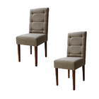 Kit 2 Cadeiras Sala De Jantar Estofadas Eloísa Veludo Bege (l