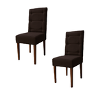 Kit 2 Cadeiras Sala De Jantar Estofadas Eloísa Veludo Marrom