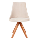 Kit 2 Cadeiras Sala De Jantar Paula Veludo Bege Moderna