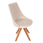 Kit 2 Cadeiras Sala De Jantar Paula Veludo Bege Moderna