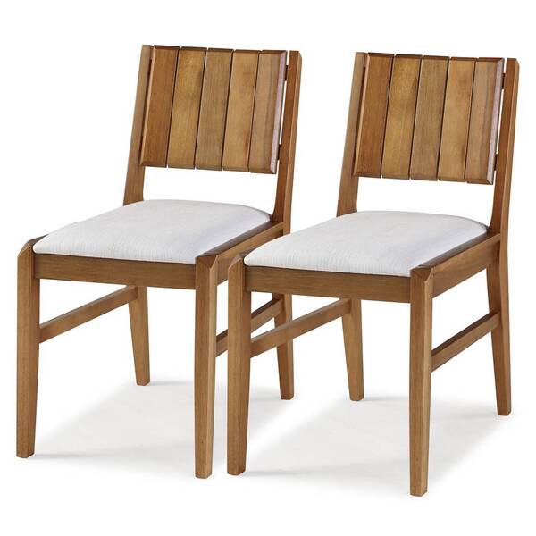 Kit 2 Cadeiras Salvador Verniz Jatoba Estofada 43cm - 60332 S