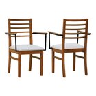 Kit 2 Cadeiras Savana Com Braços Madeira Maciça Encosto Ripad