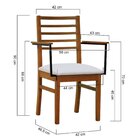 Kit 2 Cadeiras Savana Com Braços Madeira Maciça Encosto Ripad