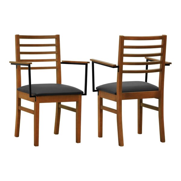 Kit 2 Cadeiras Savana Com Braços Madeira Maciça Encosto Ripad