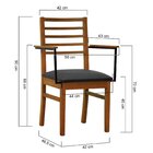 Kit 2 Cadeiras Savana Com Braços Madeira Maciça Encosto Ripad