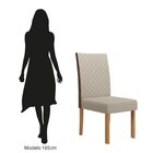 Kit 2 Cadeiras Semplice Linho Encosto Courino Helo Mel/cinza/