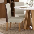 Kit 2 Cadeiras Semplice Linho Encosto Courino Helo Mel/cinza/