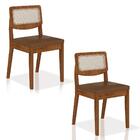 Kit 2 Cadeiras Sextavada Bari Freijó/corino Caramelo - M. Ara