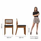 Kit 2 Cadeiras Sextavada Bari Freijó/corino Preto - Móveis Ar