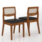 Kit 2 Cadeiras Sextavada Bari Freijó/corino Preto - Móveis Ar