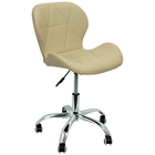 Kit 2 Cadeiras Slim Office Estofada Base Giratória Cromada -