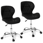 Kit 2 Cadeiras Slim Office Estofada Base Giratória Cromada -