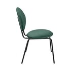 Kit 2 Cadeiras Sofia Espresso Móveis Veludo Verde / Preto