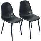 Kit 2 Cadeiras Tânia Charla Estofada Pu Vintage Base Cor Pret