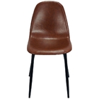 Kit 2 Cadeiras Tânia Charla Estofada Pu Vintage Base Cor Pret