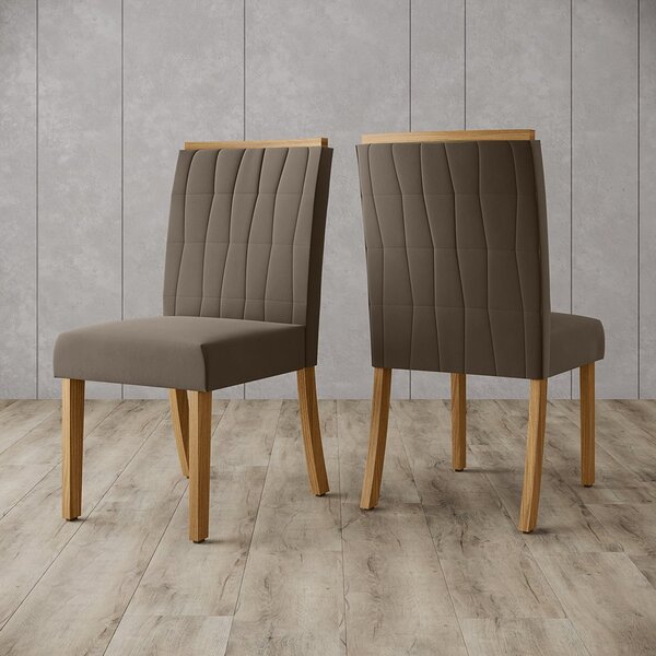 Kit 2 Cadeiras Tauá Móveis Henn Nature/bege