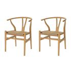 Kit 2 Cadeiras Tivoli Valentina Wishbone Fratini Madeira Clar