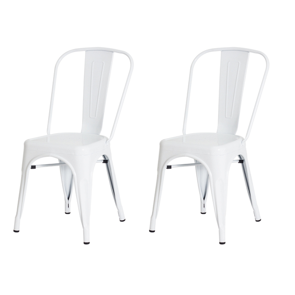 Kit 2 Cadeiras Tolix Iron Design Branca