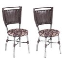 Kit 2 Cadeiras Top Novabras Cromada/floral Marrom