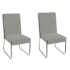 Kit 2 Cadeiras Toronto De Metal Sala De Jantar Cromado/cinza