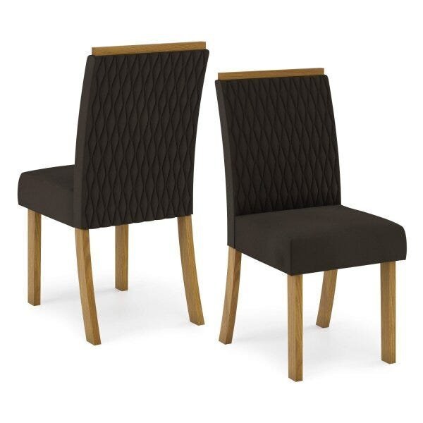 Kit 2 Cadeiras Vega Móveis Henn Nature/marrom