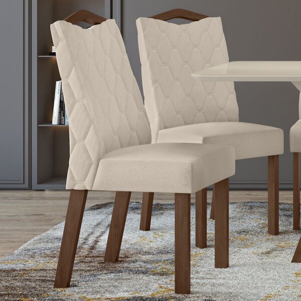 Kit 2 Cadeiras Vênus Móveis Lopas Imbuia Clean/linho Rinzai B