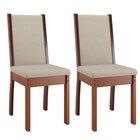 Kit 2 Cadeiras Viena Tecido Linho  Cherry/claro