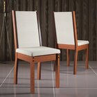 Kit 2 Cadeiras Viena Tecido Linho  Cherry/claro