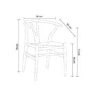 Kit 2 Cadeiras Wishbone Madeira Maciça Valentina Madeira Clara