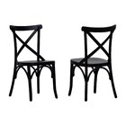 Kit 2 Cadeiras Xisto Madeira Maciça Preto