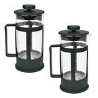 Kit 2 Cafeteiras Francesa Cremeira 350ml Preto Fosco Vidro