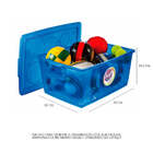 Kit 2 Caixa Organizadora Com Trava 30 Litros Azul Ordene