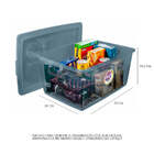 Kit 2 Caixa Organizadora Com Trava 30 Litros Cinza Ordene