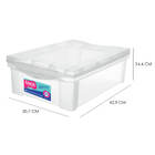 Kit 2 Caixa Organizadora Média 13,5 L Cristal Com Trava