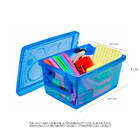 Kit 2 Caixa Organizadora Pequena Com Trava 1,5l Azul Ordene