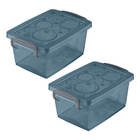 Kit 2 Caixa Organizadora Pequena Com Trava 1,5l Cristal Ordene