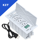 Kit 2 Caixas De Tomadas 4 Blocos Basculante 3 Tom 10a 3usb Br