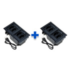 Kit 2 Caixas De Tomadas 4 Blocos Com 3 Tomadas 10a 3usb Cinza