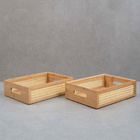 Kit 2 Caixas Organizadoras Empilháveis De Bambu E Palhinha 32