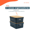 Kit 2 Caixas Organizadoras Multiuso Empilhável Com Tampa De B