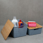 Kit 2 Caixas Organizadoras Tampa Bambu 12l/18l Azul – Oikos U