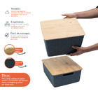 Kit 2 Caixas Organizadoras Tampa Bambu 12l/18l Cinza – Oikos