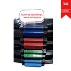 Kit 2 Caixas Plástica 34l Organizadora Preta Grande Tampa E T