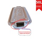 Kit 2 Caixas Plástica 50l Organizadora  Azul Grande Tampa Tra