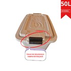 Kit 2 Caixas Plástica 50l Organizadora Bege Grande Tampa Trav