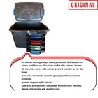 Kit 2 Caixas Plástica 50l Organizadora Preta Grande Tampa E T